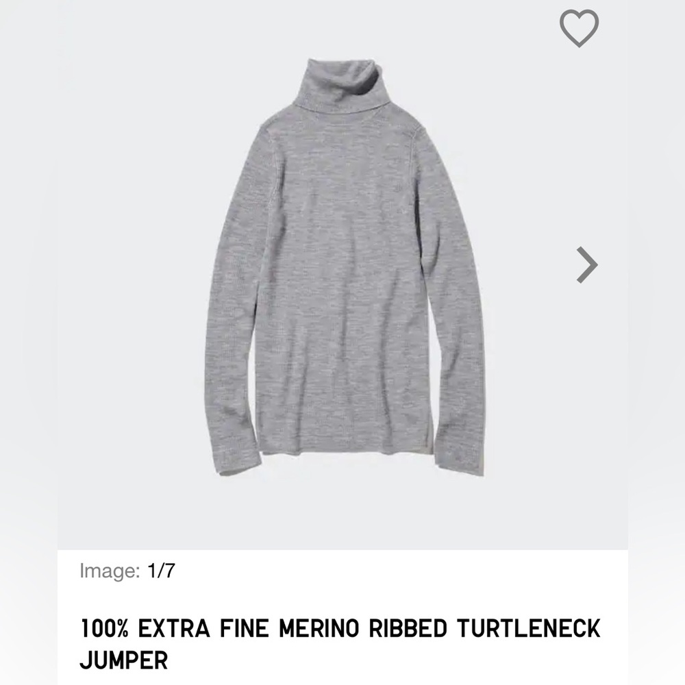 Uniqlo Ultrafine Merino Ribbed Sweater Turtleneck